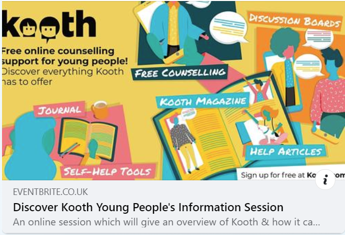 KOOTH Online Mental Wellbeing Support  – Young Peoples Info Session 09.05.2022 6pm-7pm