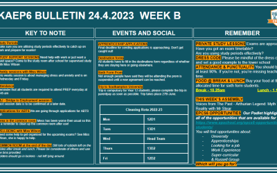 W/c 24.04.2023 Sixth Form Bulletin Week B