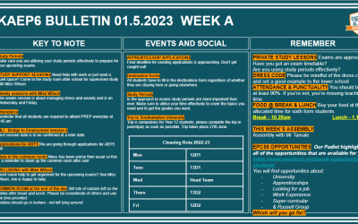 W/c 01.05.2023 Sixth Form Bulletin Week A